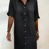 Anne™ | Robe en denim froncée