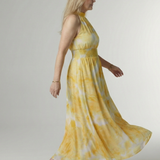 Sylin | Robe Midi à Encolure Halter Froncée