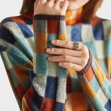 Kimberly | Pull à col roulé avec motif patchwork