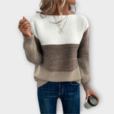 Clara | Pull Élégant en Patchwork de Trois Couleurs