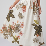 Prairie | Robe Maxi à Panneau Botanique avec Décolleté Halter Drapé
