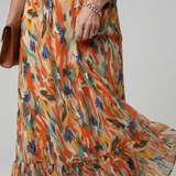Quill | Robe Midi à Bretelles Spaghetti Imprimé Abstrait