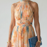 Elin | Robe Midi à Col Halter Doux