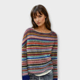 Manonin - Sweat Listré Décontracté et Confortable