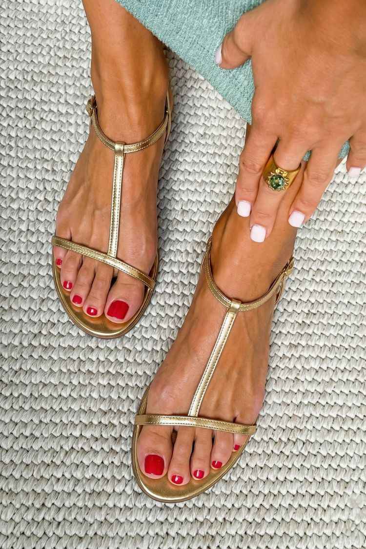 Bianca™| Sandales Dorées Été