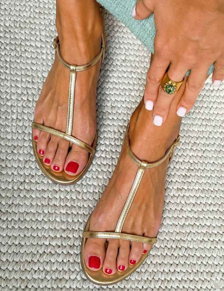 Bianca™| Sandales Dorées Été