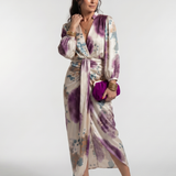 Valentina | Robe midi imprimée à nouer à la taille