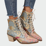 Meda - Chaussures en cuir avec des fleurs