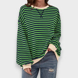 Alma | Sweatshirt Décontracté à Manches Longues avec Col Rond et Motif Rayé