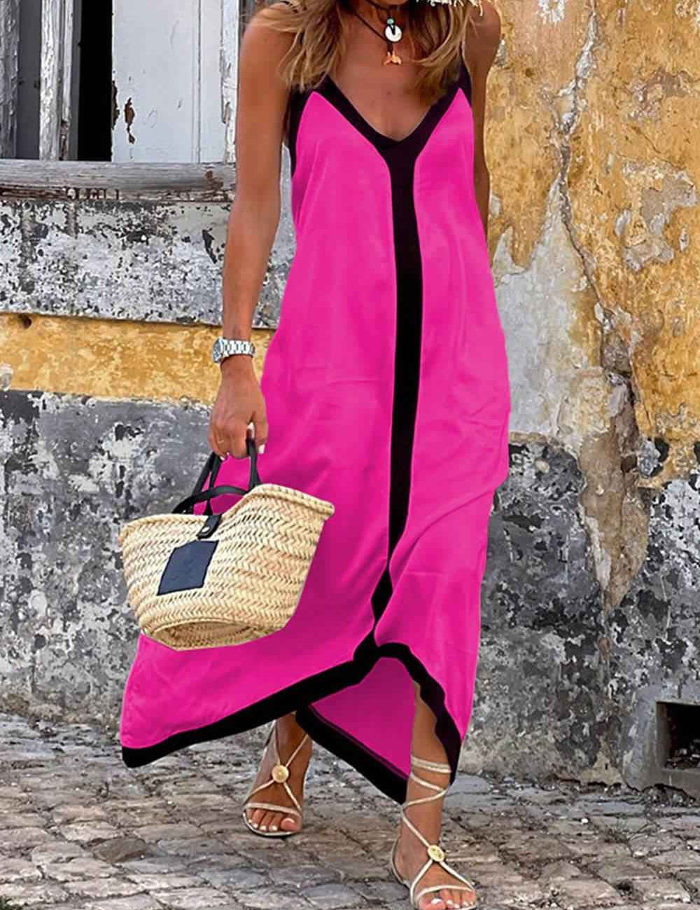 Nancy | Robe Midi Colorblock Style Lavechic Île