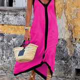 Nancy | Robe Midi Colorblock Style Lavechic Île
