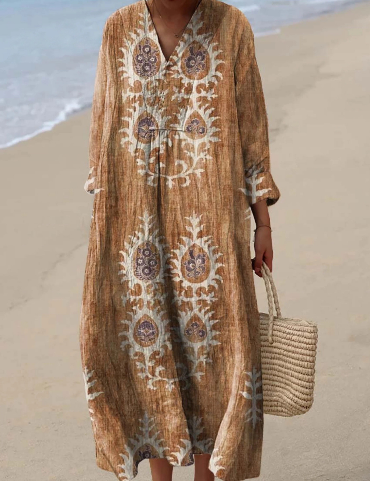Karina | Robe Printanière Aérée à Manches Longues