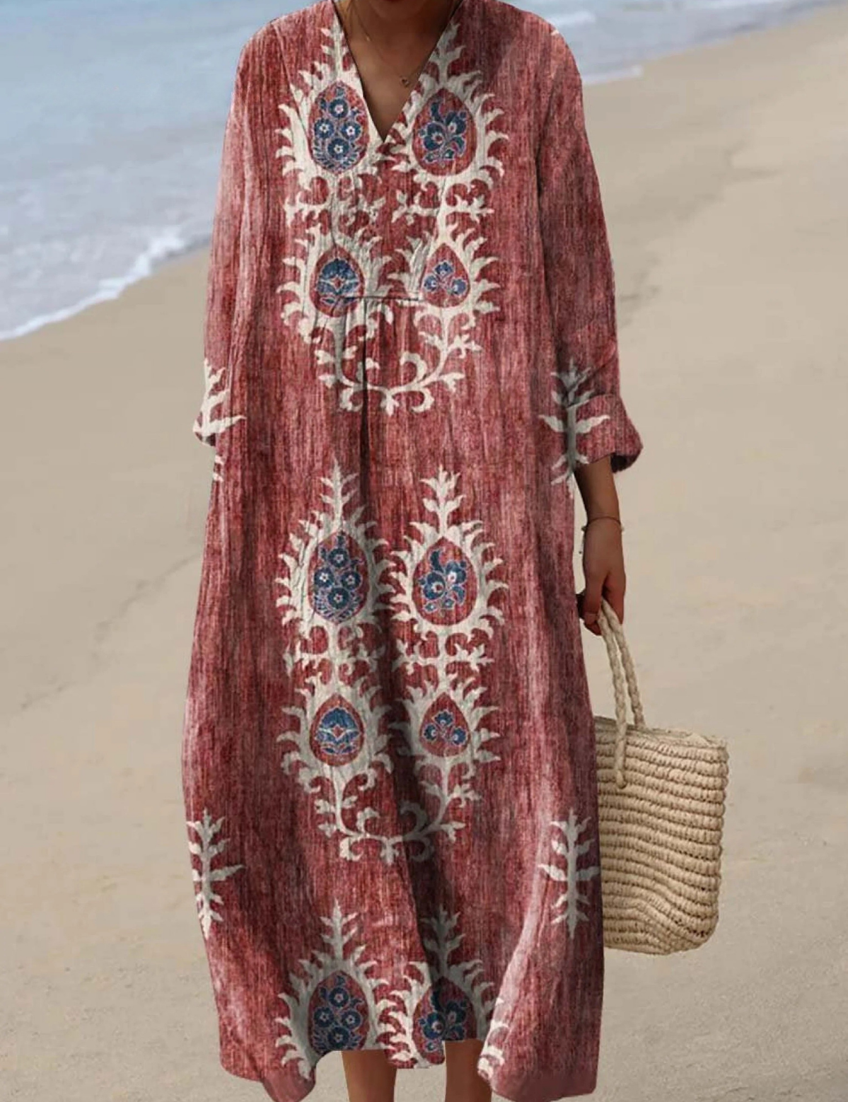 Karina | Robe Printanière Aérée à Manches Longues