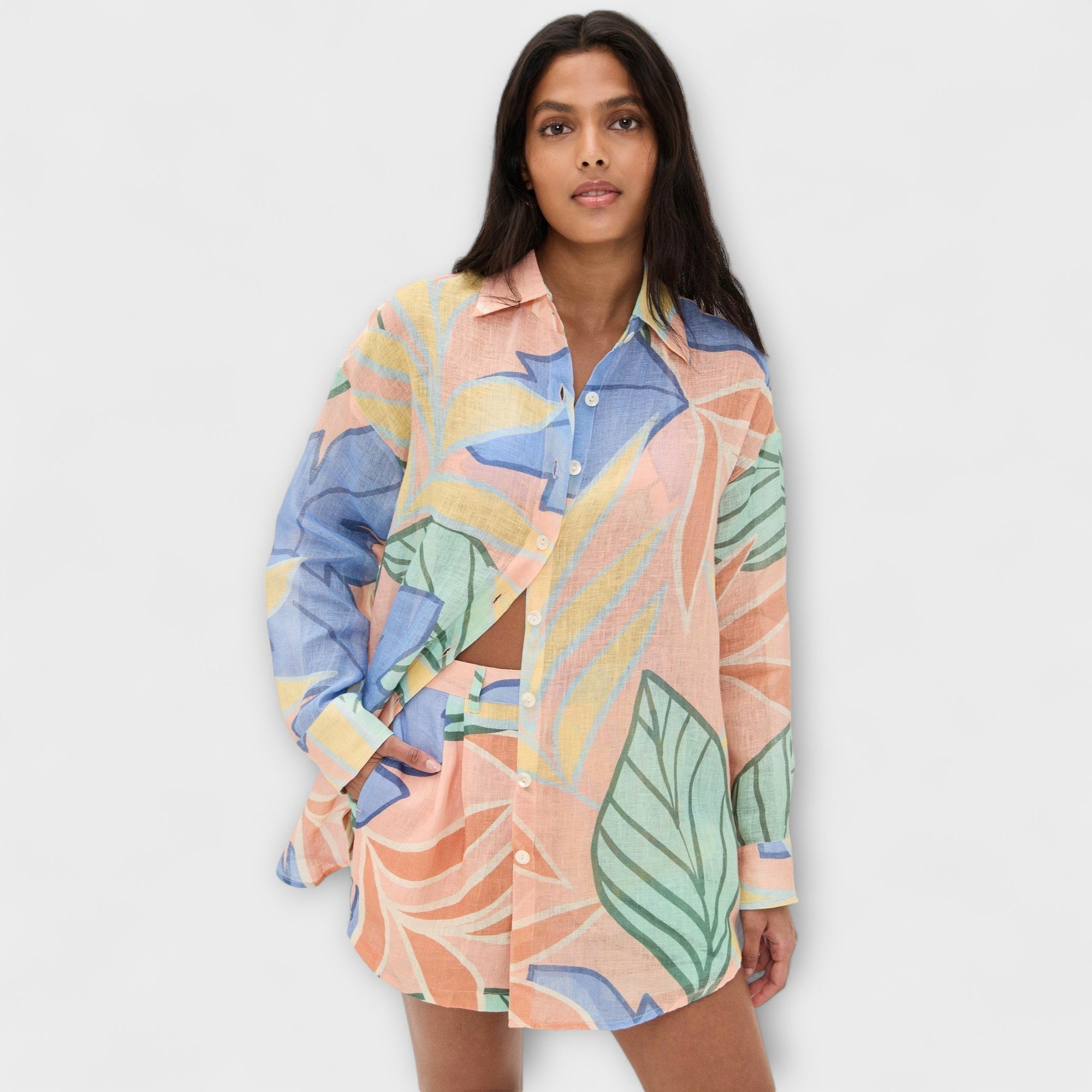 Mary - Ensemble de Shorts avec Imprimé de Feuilles Tropicales de Playa Boyfriend