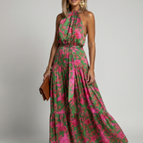 Rowen | Robe Midi à Encolure Drapée