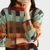 Kimberly | Pull à col roulé avec motif patchwork