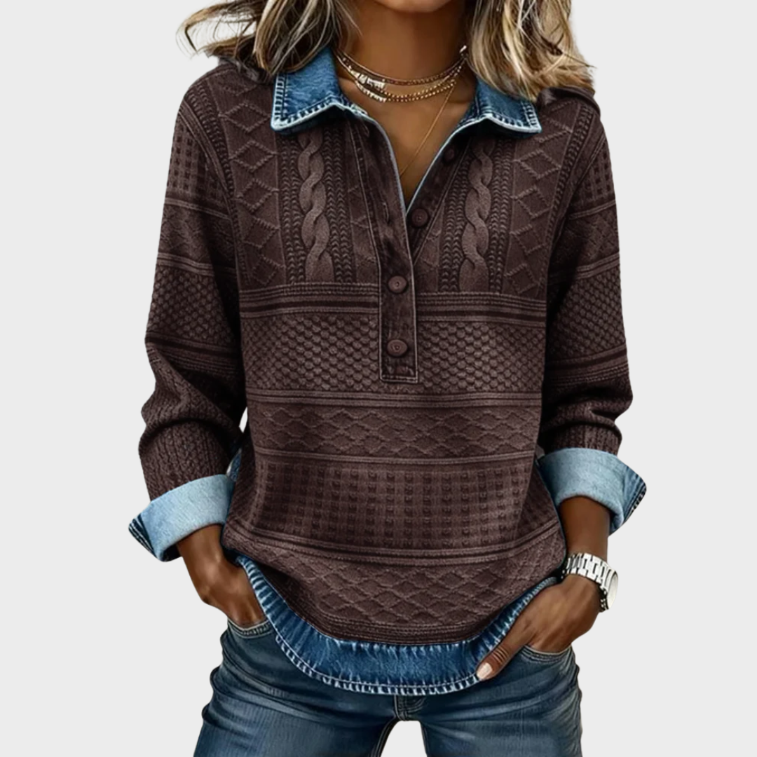 Chloé | Pull en Maille Texturée avec Col Boutonné