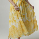 Sylin | Robe Midi à Encolure Halter Froncée