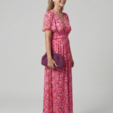 Juna | Robe midi à manches courtes avec imprimé floral délicat
