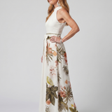Prairie | Robe Maxi à Panneau Botanique avec Décolleté Halter Drapé