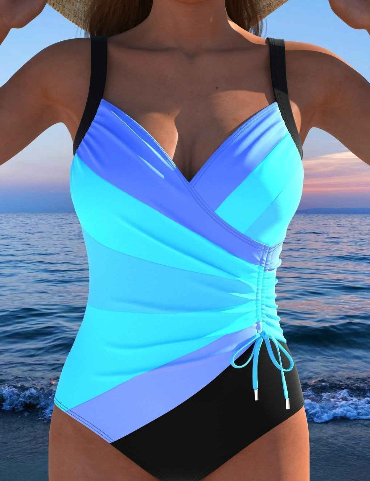 Maillot de bain enveloppant luxueux avec imprimé coloré
