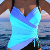 Maillot de bain enveloppant luxueux avec imprimé coloré