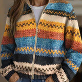 Liliana™ | Cardigan tricoté en zigzag multicolore