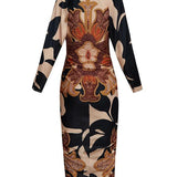 Eva | Robe Midi Dolman Imprimée Unique Sun Escape