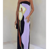 Joan | Robe de soirée maxi imprimée sans manches au style côtier