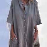 Milena™ | Robe d'été en lin avec boutons