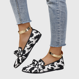 Mocassins Dálmata Noir Blanc Femme | Imprimé Animal Printemps