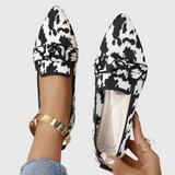 Mocassins Dálmata Noir Blanc Femme | Imprimé Animal Printemps