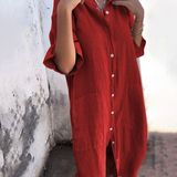 Milena™ | Robe d'été en lin avec boutons