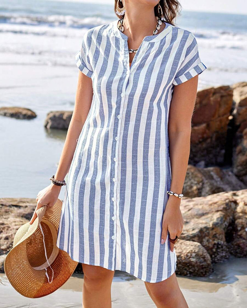 Maartje™ | Robe chemise d'été à rayures