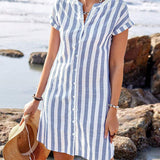 Maartje™ | Robe chemise d'été à rayures