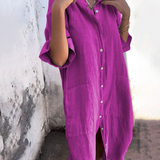 Milena™ | Robe d'été en lin avec boutons