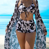 Laluna® | Ensemble de bikini 3 pièces avec imprimé