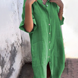 Milena™ | Robe d'été en lin avec boutons