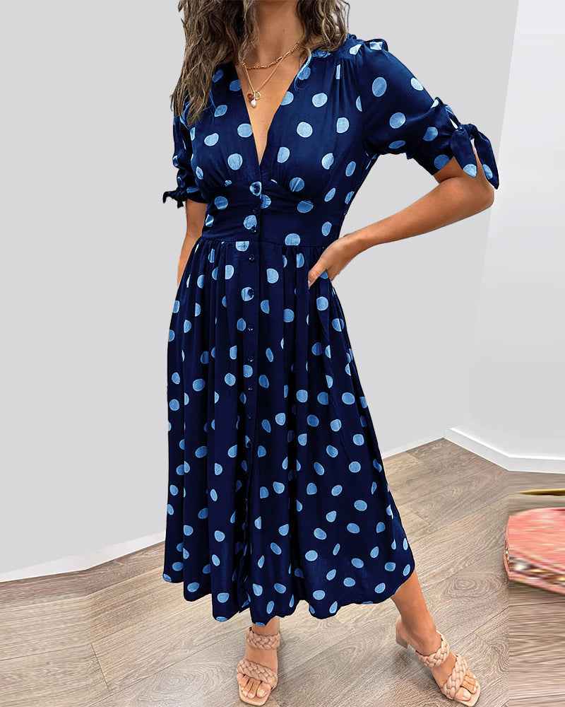 Miley - Robe V-Cou à Pois