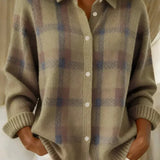 Danielle | Cardigan douillet à carreaux