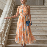 Elin | Robe Midi à Col Halter Doux