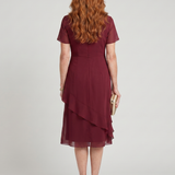 Eira | Robe midi à manches courtes et ourlet superposé