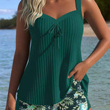 Laluna® | Tankini Rayé avec Short de Plage Deux Pièces