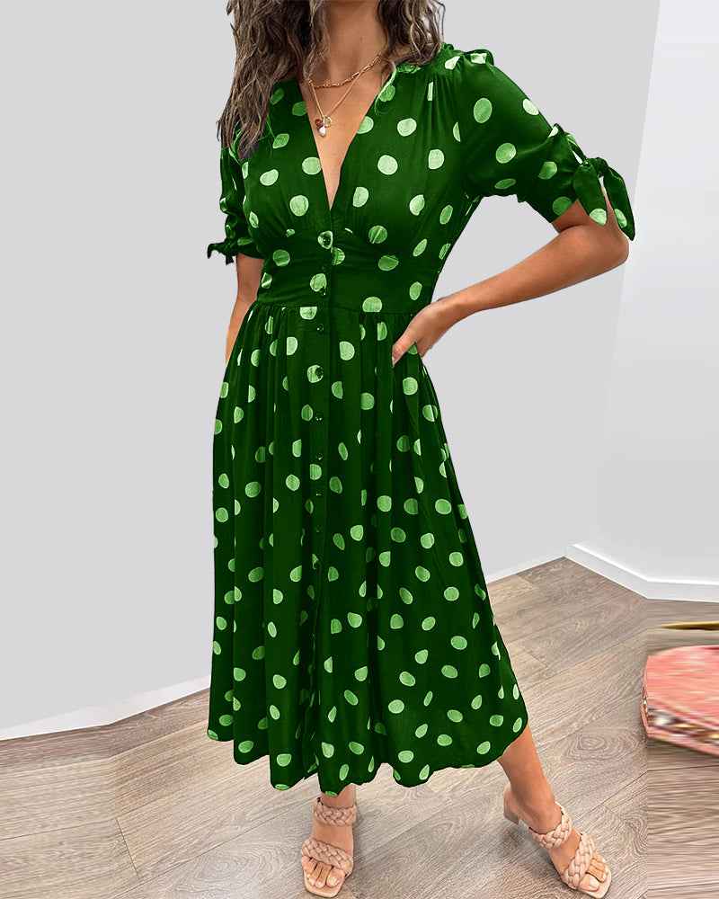 Miley - Robe V-Cou à Pois