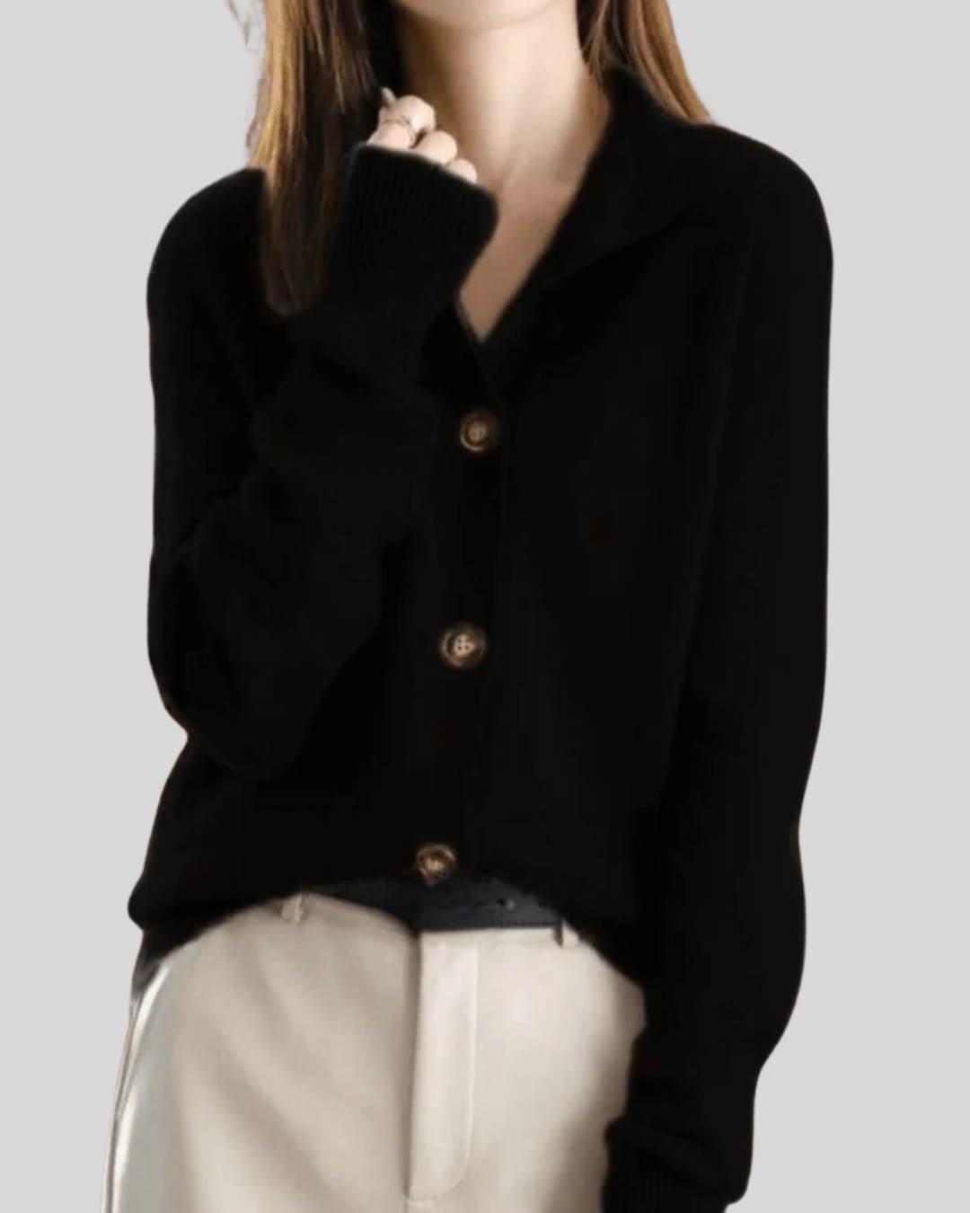 Stéphanie | Cardigan en Cachemire Style Rétro