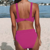 Hilde - Maillot de bain uni à col haut