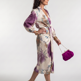 Valentina | Robe midi imprimée à nouer à la taille