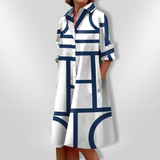 Lena™ | Robe chemise géométrique élégante