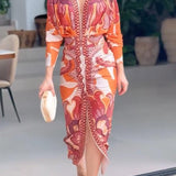 Eva | Robe Midi Dolman Imprimée Unique Sun Escape