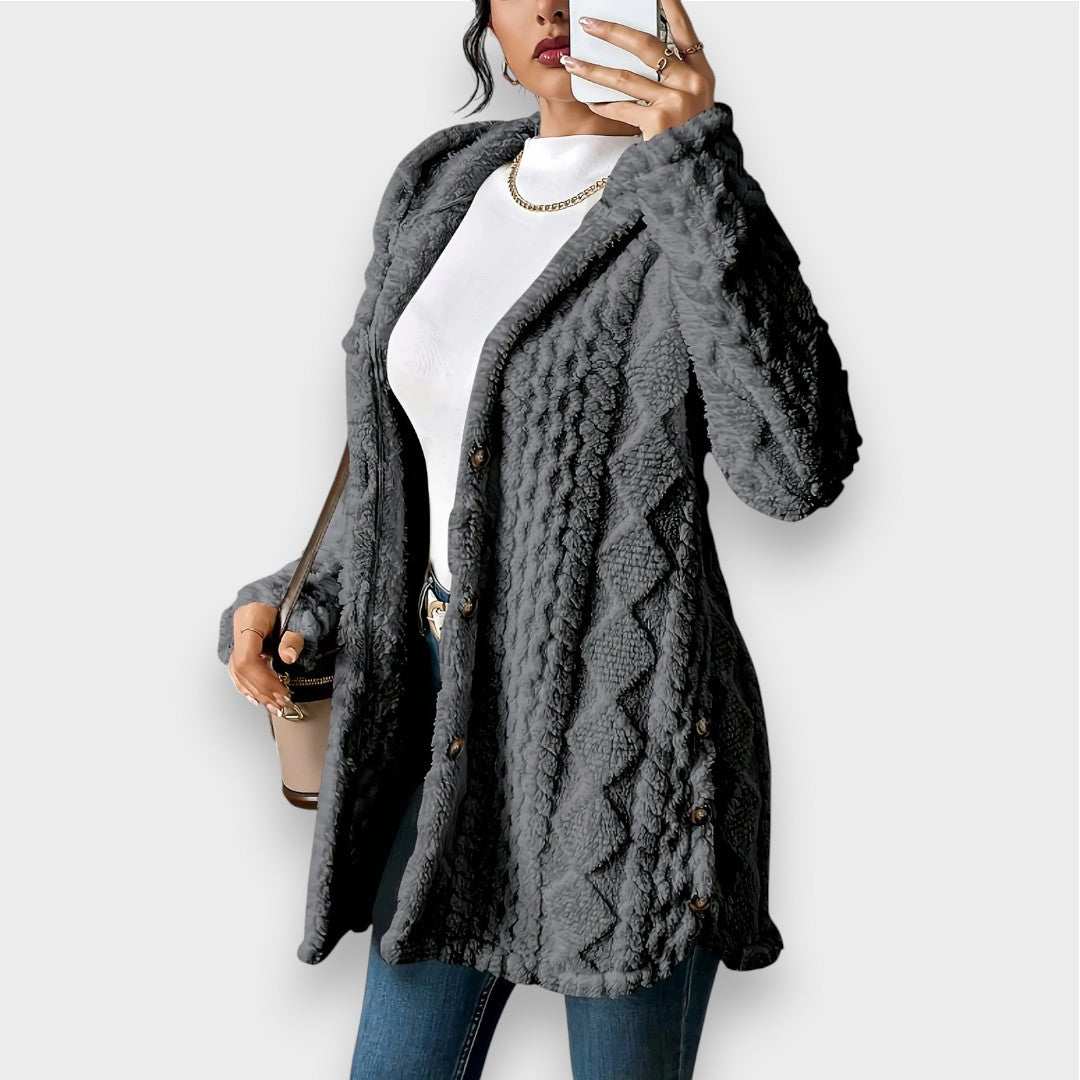 Charlotte | Cardigan en Peluche avec Capuche